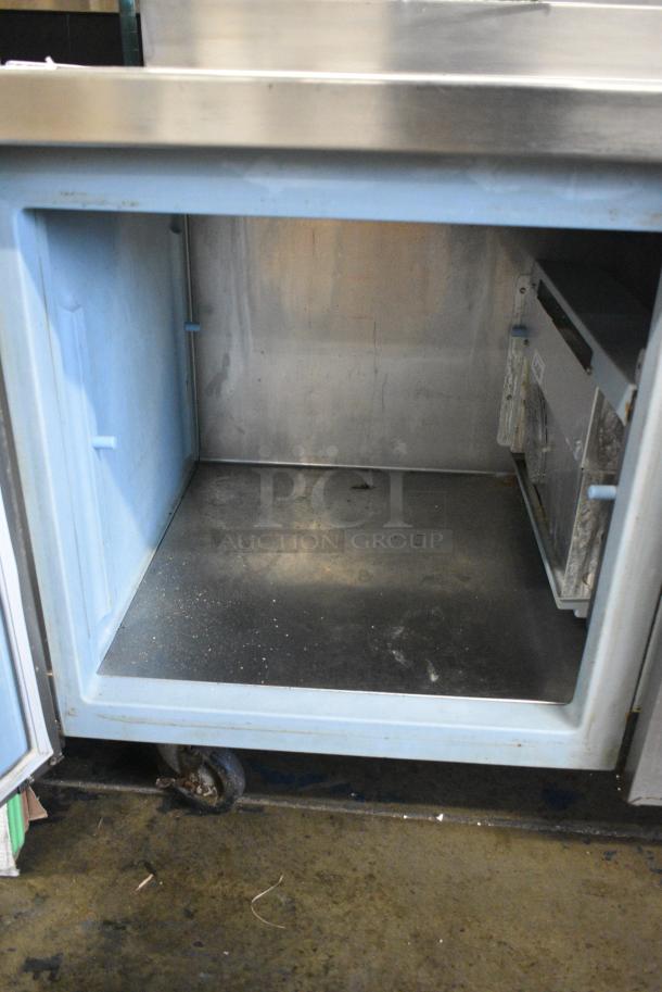 Delfield Stainless Steel Commercial Prep Table on Commercial Casters. 115 Volts, 1 Phase. Tested and Powers On But Does Not Get Cold - Image 3 of 7