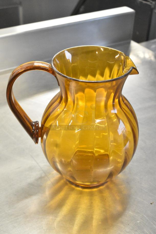 ALL ONE MONEY! Lot of 6 Amber Colored Poly Pitchers - Image 3 of 7