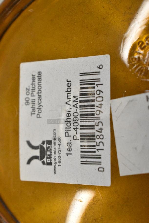 ALL ONE MONEY! Lot of 6 Amber Colored Poly Pitchers - Image 7 of 7