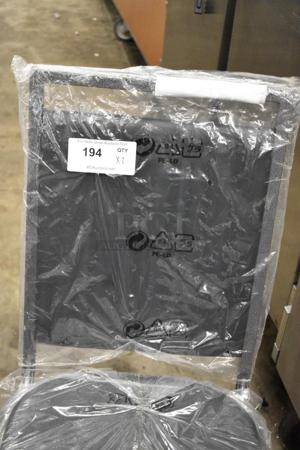 2 BRAND NEW SCRATCH AND DENT! Lancaster Table & Seating 164BCQSQBLKV  Square Back Banquet Chair with Black Vinyl and Silver Vein Frame. 2 Times Your Bid! - Image 4 of 5