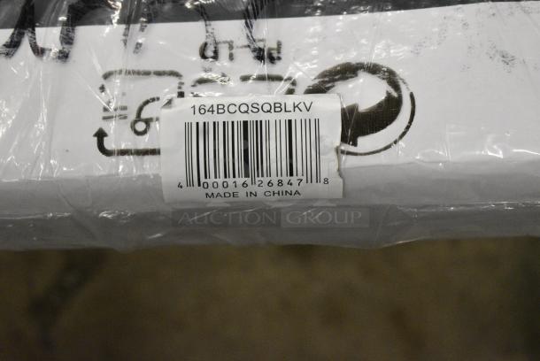 2 BRAND NEW SCRATCH AND DENT! Lancaster Table & Seating 164BCQSQBLKV  Square Back Banquet Chair with Black Vinyl and Silver Vein Frame. 2 Times Your Bid! - Image 5 of 5