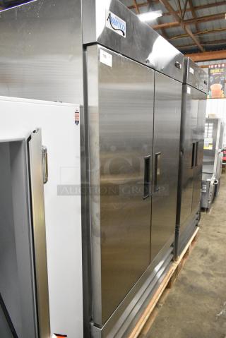 BRAND NEW SCRATCH AND DENT! 2024 Avantco 178A49RHC Stainless Steel Commercial 2 Door Reach In Cooler w/ Poly Coated Racks. 115 Volts, 1 Phase. Tested and Working!