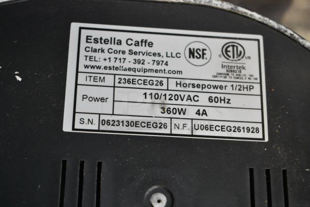 BRAND NEW SCRATCH AND DENT! Estella 236ECEG26 Metal Commercial Countertop Espresso Bean Grinder w/ Hopper. 110/120 Volts, 1 Phase. Tested and Working! - Image 7 of 7