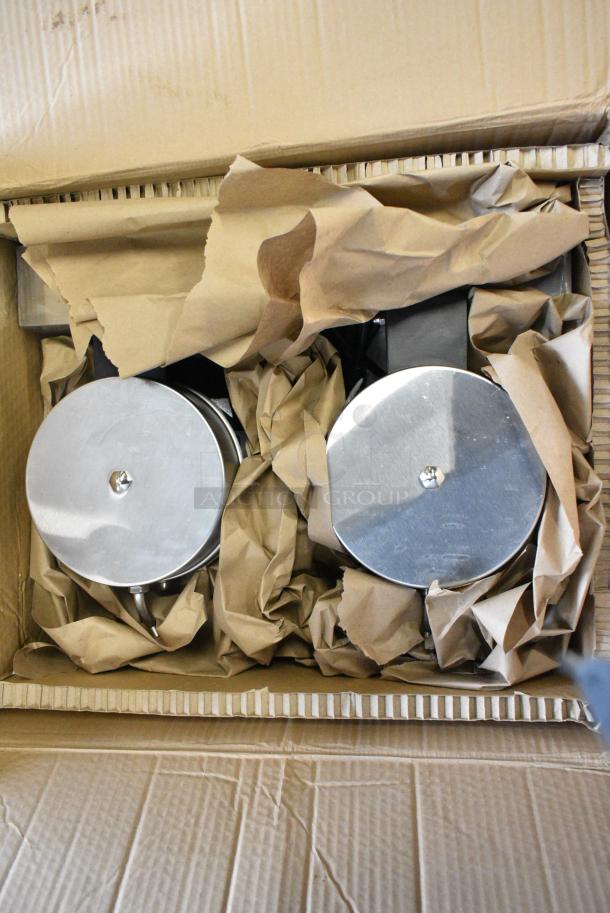 BRAND NEW SCRATCH AND DENT! Carnival King 382WSM22 Stainless Steel Non-Stick Double Waffle Maker with Timers. 120 Volts, 1 Phase. Tested and Working! - Image 3 of 10