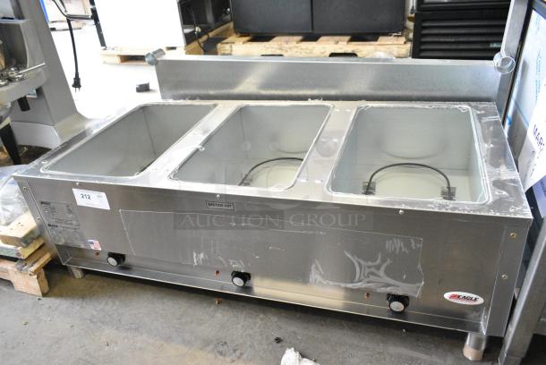 BRAND NEW SCRATCH AND DENT! Eagle DHT3-240 Stainless Steel Commercial 3 Bay Steam Table. 240 Volts, 1 Phase. - Image 1 of 8