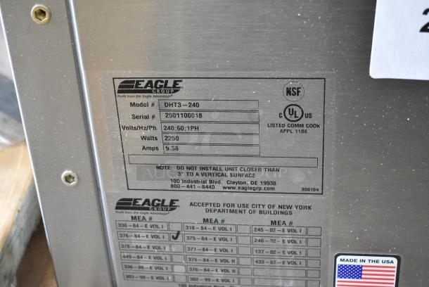 BRAND NEW SCRATCH AND DENT! Eagle DHT3-240 Stainless Steel Commercial 3 Bay Steam Table. 240 Volts, 1 Phase. - Image 8 of 8
