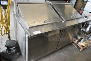 Turbo Air MST-60-24-N Stainless Steel Commercial Sandwich Salad Prep Table Bain Marie Mega Top on Commercial Casters. 115 Volts, 1 Phase. Tested and Powers On But Does Not Get Cold
