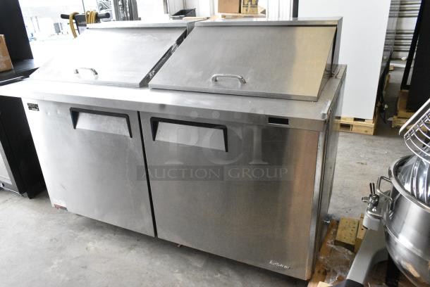Turbo Air MST-60-24-N Stainless Steel Commercial Sandwich Salad Prep Table Bain Marie Mega Top on Commercial Casters. 115 Volts, 1 Phase. Tested and Powers On But Does Not Get Cold - Image 2 of 10