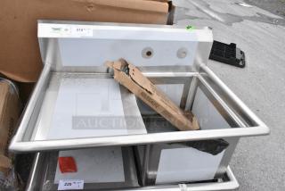 BRAND NEW SCRATCH AND DENT! Regency 600S1162018L Stainless Steel Single Bay Sink w/ Left Side Drain Board.