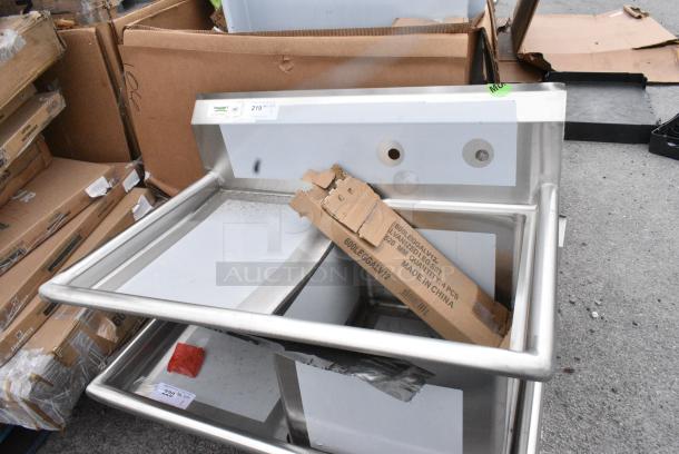 BRAND NEW SCRATCH AND DENT! Regency 600S1162018L Stainless Steel Single Bay Sink w/ Left Side Drain Board. - Image 2 of 8