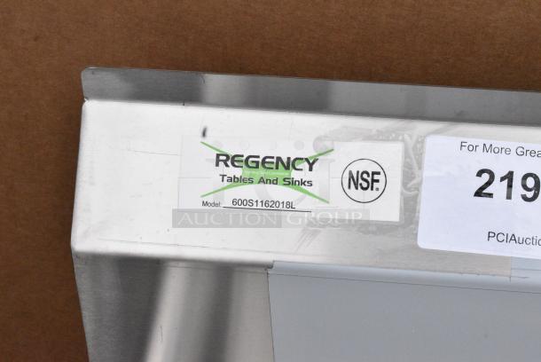 BRAND NEW SCRATCH AND DENT! Regency 600S1162018L Stainless Steel Single Bay Sink w/ Left Side Drain Board. - Image 8 of 8