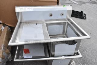 BRAND NEW SCRATCH AND DENT! Regency 600S1162018L Stainless Steel Single Bay Sink w/ Left Side Drain Board. No Legs.
