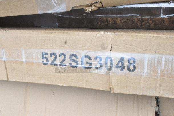 19 BRAND NEW! Boxes Including 384YCZ32RND Lancaster Table & Seating 32" Round Granite White Heavy-Duty Blow Molded Standard Height Plastic Folding Table, 522SG3048 Steelton 30" x 48" 18-Gauge Stainless Steel Equipment Stand with Undershelf and Galvanized Legs, 600ES3048G Regency 30" x 48" 16-Gauge Stainless Steel  Equipment Stand with Galvanized Undershelf, 3 Box 427SM2424LE Lancaster Table & Seating Excalibur 24" x 24" Square Table Top with Smooth Letizia Finish, 600WT24X48BS Regency 24" x 48" 16-Gauge 304 Stainless Steel Commercial Open Base Work Table with 4" Backsplash, 600TSB3060S Regency 30" x 60" 16-Gauge Stainless Steel Commercial Work Table with 4" Backsplash and Undershelf, 500L43400WM 43/400 White Metal Lid with Plastisol Liner - 3200/Case 500L43400WM. 19 Times Your Bid! May Be Missing Pieces - Image 12 of 14