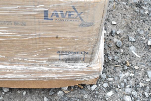 25 BRAND NEW! Boxes Including 130WBKFORKH Choice Black Heavy Weight Wrapped Polystyrene Plastic Fork - 1000/Case, 500MFTN Lavex Natural Brown Kraft M-Fold (Multifold) Towel - 4000/Case, 394365L Noble Products Powder-Free Disposable Clear Vinyl Gloves for Foodservice - Large - 1000/Case, 612FHL1230 Choice Foil Steam Table Pan Lid - Half Size - 100/Case, 500TW14 Choice 14 oz. Translucent Thin Wall Plastic Cold Cup - 1000/Case, Solo Ultra Clear™ TD24 24 oz. Customizable Clear PET Plastic Cold Cup - 600/Case, 347SPBD8WHSV Visions 8" Square White Plastic Plate with Silver Bands - 120/Case, 129MCR50B Choice 43 oz. Black Round Microwavable Heavy Weight Container with Lid 9" - 150/Case. 25 Times Your Bid! May Be Missing Pieces - Image 17 of 18