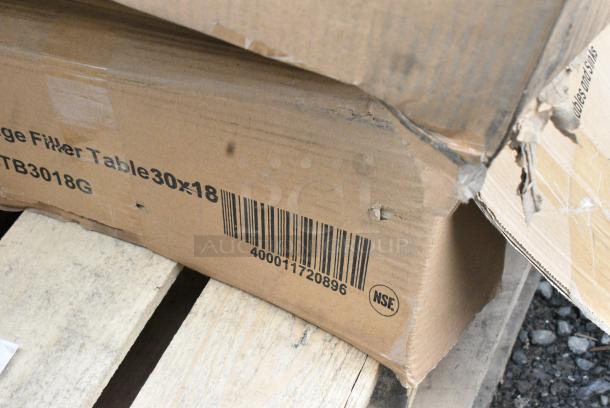 6 BRAND NEW! Boxes Including 522UIB1836 Steelton 18" x 36" Underbar Ice Bin with Bottle Holders - 119 lb., 600DI12012 Regency 20" x 16" x 12" 16-Gauge Stainless Steel One Compartment Drop-In Sink, 109CARTBLGBK Choice Black Utility / Bussing Cart with Three Shelves - 42" x 20", 522CS12424 Steelton Sink, 257LSUC24363 Lavex 36" x 24" x 35" Three Tray Shelf Steel Utility Cart - Fully Welded. 6 Times Your Bid! May Be Missing Pieces - Image 3 of 8