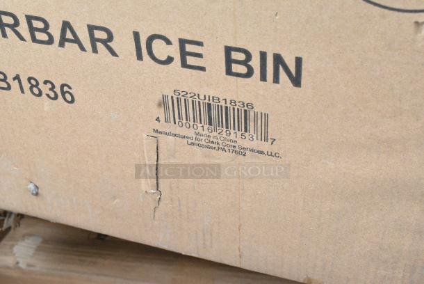 6 BRAND NEW! Boxes Including 522UIB1836 Steelton 18" x 36" Underbar Ice Bin with Bottle Holders - 119 lb., 600DI12012 Regency 20" x 16" x 12" 16-Gauge Stainless Steel One Compartment Drop-In Sink, 109CARTBLGBK Choice Black Utility / Bussing Cart with Three Shelves - 42" x 20", 522CS12424 Steelton Sink, 257LSUC24363 Lavex 36" x 24" x 35" Three Tray Shelf Steel Utility Cart - Fully Welded. 6 Times Your Bid! May Be Missing Pieces - Image 4 of 8