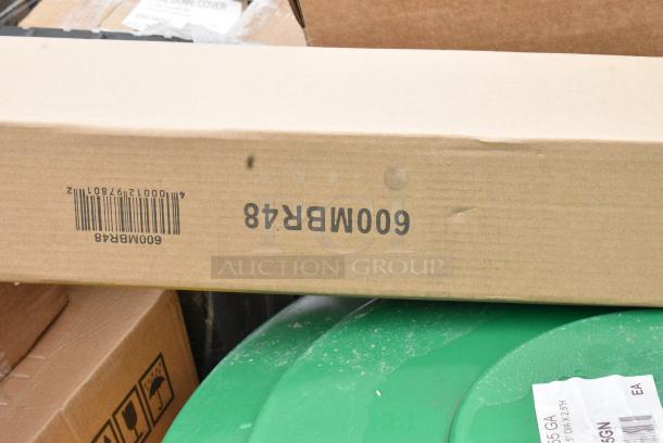 15 BRAND NEW! Boxes Including 600MBR48 Regency 48" Stainless Steel Mop / Broom Rack with 5 Holders, 475TCLD55GN Lavex 55 Gallon Green Round Commercial Trash Can Lid, 550340Q Anchor Hocking 340Q 11 1/4" Glass Canton Cake Dome, 600DUN202412 Regency 24" x 20" x 12" Aluminum Dunnage Rack - 1,500 lb. Capacity, Lavex 475TCLD20WH Lavex 20 Gallon White Round Commercial Trash Can Lid, 21810551H Cato 10551-H Chief Red Surface-Mounted Fire Extinguisher Cabinet with Hammer Attachment for 5 lb. Fire Extinguishers. 15 Times Your Bid! May Be Missing Pieces - Image 2 of 10