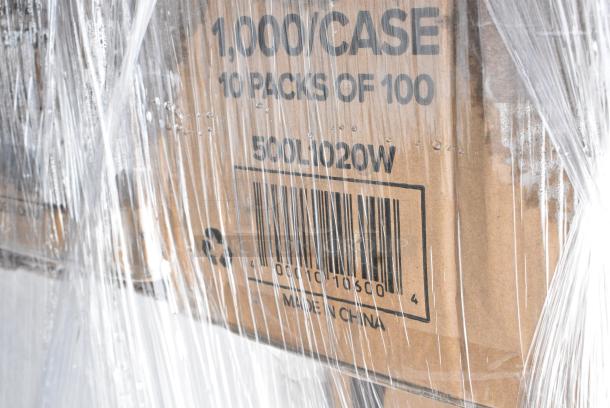 30 BRAND NEW! Boxes Including 395SP10W Choice Square Plates, 5003DNAP Choice 15" x 17" White 3-Ply Dinner Napkin - 2000/Case, 760SOUP8KB Choice 8 oz. Kraft Poly-Coated Paper Food Cup - 1000/Case, 500L1020W Choice White Hot Paper Cup Travel Lid for 10-24 oz. Standard Cups and 8 oz. Squat Cups - 1000/Case, 500LFLAT Choice Clear Flat Lid with Straw Slot - 9, 12, 16, 20, and 24 oz. - 1000/Case, 500CC16 Choice Clear PET Customizable Plastic Cold Cup - 16 oz. - 1000/Case. 30 Times Your Bid! May Be Missing Pieces - Image 6 of 8