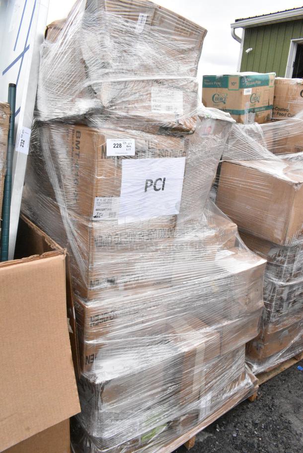 25 BRAND NEW! Boxes Including 351CASTER6 Cooking Performance Group 351CASTER6 6 3/4" Range Plate Casters - 6/Set, Avantco 178CARTRIDGE Automatic Door Swing Cartridge, BMT-1012 Tarp, 466BMT816 Xpose Safety 8' x 16' Black Heavy-Duty Weatherproof 6.5 oz. Multipurpose Mesh Tarp BMT-816. 25 Times Your Bid! May Be Missing Pieces - Image 1 of 7