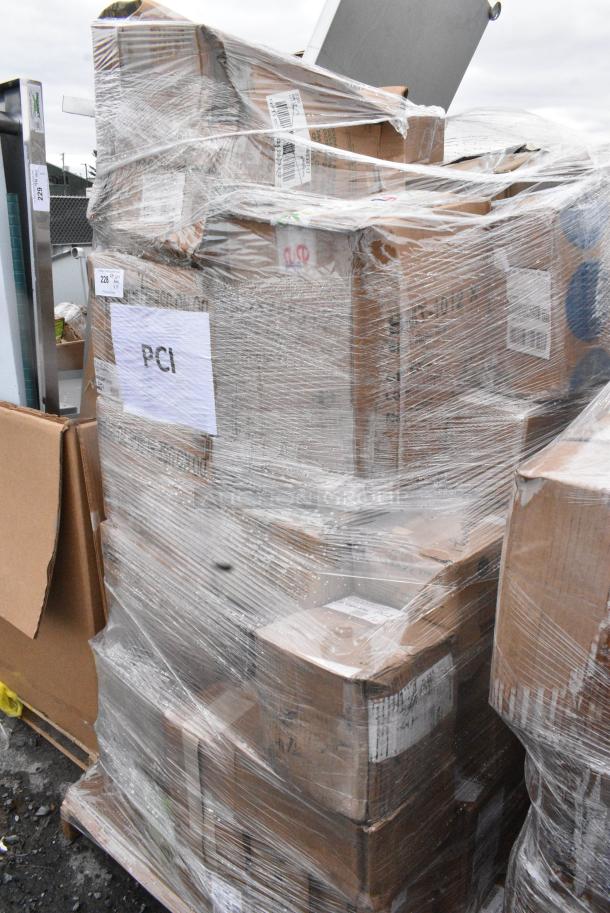 25 BRAND NEW! Boxes Including 351CASTER6 Cooking Performance Group 351CASTER6 6 3/4" Range Plate Casters - 6/Set, Avantco 178CARTRIDGE Automatic Door Swing Cartridge, BMT-1012 Tarp, 466BMT816 Xpose Safety 8' x 16' Black Heavy-Duty Weatherproof 6.5 oz. Multipurpose Mesh Tarp BMT-816. 25 Times Your Bid! May Be Missing Pieces - Image 2 of 7