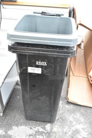 2 BRAND NEW SCRATCH AND DENT! Lavex Poly Trash Can. 2 Times Your Bid!
