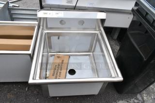 BRAND NEW SCRATCH AND DENT! Regency 600S12424 60" 16 Gauge Stainless Steel One Compartment Commercial Sink with Stainless Steel Legs, Cross Bracing, and 2 Drainboards - 24" x 24" x 14" Bowl