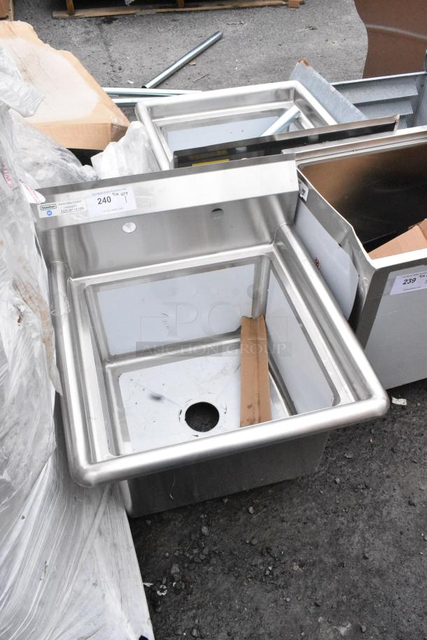 BRAND NEW SCRATCH AND DENT! Steelton 522CS11818N 23 1/2" 18-Gauge Stainless Steel One Compartment Commercial Sink without Drainboard - 18" x 18" x 12" Bowl. No Legs. - Image 3 of 5