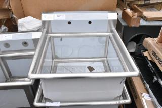 BRAND NEW SCRATCH AND DENT! Steelton 522CS12424 29 1/2" 18-Gauge Stainless Steel One Compartment Commercial Sink without Drainboard - 24" x 24" x 12" Bowl. No Legs.