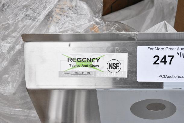 BRAND NEW SCRATCH AND DENT! Regency 600S11818 Stainless Steel Single Bay Sink. No Legs. - Image 5 of 5