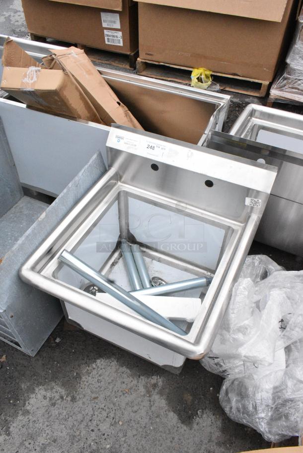 BRAND NEW SCRATCH AND DENT! Steelton 522CS11818N Steelton 23 1/2" 18-Gauge Stainless Steel One Compartment Commercial Sink without Drainboard - 18" x 18" x 12" Bowl. - Image 2 of 5