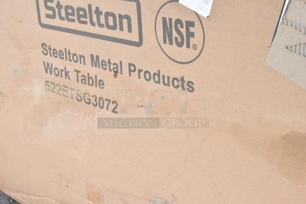 5 BRAND NEW SCRATCH AND DENT! Items Including 600TSB3072S Regency 30" x 72" 16-Gauge Stainless Steel Commercial Work Table with 4" Backsplash and Undershelf, 600WS1584HD Regency 16 Gauge Stainless Steel 15" x 84" Heavy-Duty Solid Wall Shelf, 522ETSG3072 Steelton 30" x 72" 18 Gauge 430 Stainless Steel Work Table with Undershelf. 5 Times Your Bid! May Be Missing Pieces. - Image 6 of 7