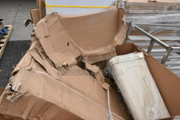 6 BRAND NEW SCRATCH AND DENT! Items Including 600TB2448G Regency 24" x 48" 18-Gauge 304 Stainless Steel Commercial Work Table with 4" Backsplash and Galvanized Undershelf, 600TB2460S Table. 6 Times Your Bid! May Be Missing Pieces. - Image 2 of 6