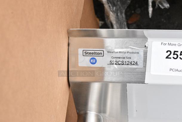 BRAND NEW SCRATCH AND DENT! Steelton 522CS12424 29 1/2" 18-Gauge Stainless Steel One Compartment Commercial Sink without Drainboard - 24" x 24" x 12" Bowl. No Legs. - Image 4 of 4