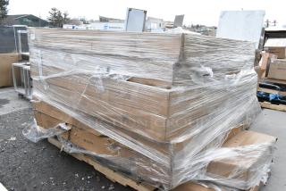 8 BRAND NEW SCRATCH AND DENT! Items Including 164VYTBL72RD Lancaster Table & Seating Vineyard Series 6' Round Barrel Brown Outdoor Folding Table, 164VYTB10840 Lancaster Table & Seating Vineyard Series 9' Barrel Brown Outdoor Folding Table. 8 Times Your Bid! May Be Missing Pieces.