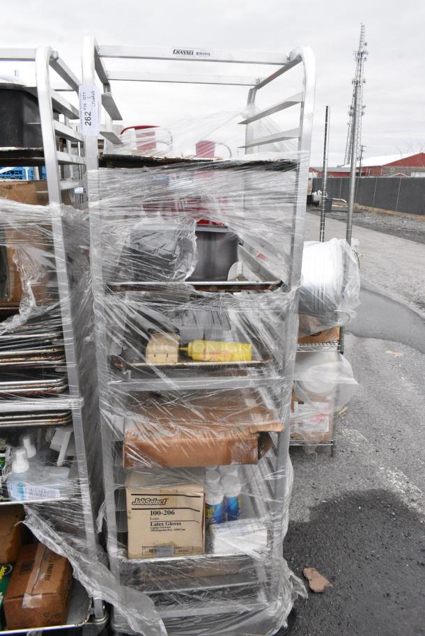 Metal Commercial Pan Transport Rack on Commercial Casters w/ Contents. - Image 1 of 9