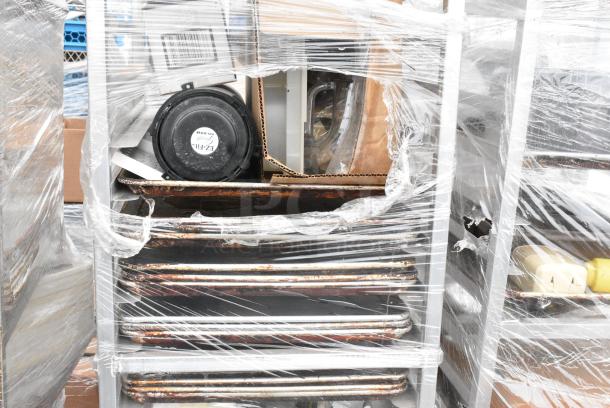 Metal Commercial Pan Transport Rack on Commercial Casters w/ Contents Including Baking Pans. - Image 7 of 9