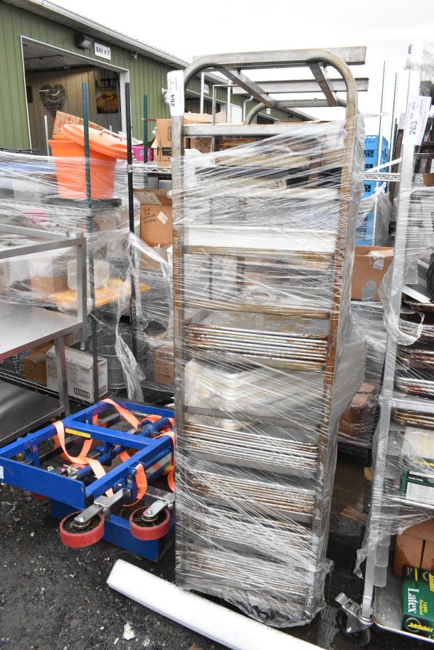 Metal Commercial Pan Transport Rack on Commercial Casters w/ Contents Including Metal Baking Pans. - Image 2 of 6