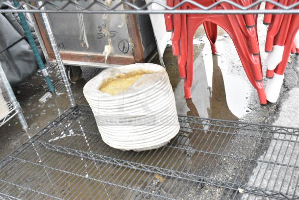 Chrome and Black Finish 3 Tier Wire Shelving Unit w/ Contents Including Dishes. BUYER MUST DISMANTLE. PCI CANNOT DISMANTLE FOR SHIPPING. PLEASE CONSIDER FREIGHT CHARGES. - Image 7 of 13