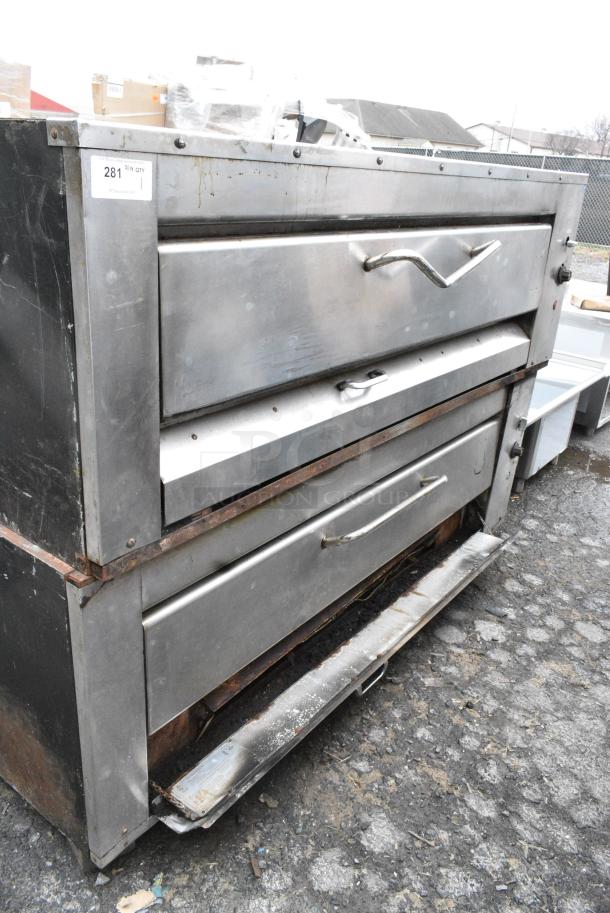 2 Montague 25P-2 Stainless Steel Commercial Natural Gas Powered Single Deck Gas Powered Pizza Oven. 2 Times Your Bid! - Image 1 of 9