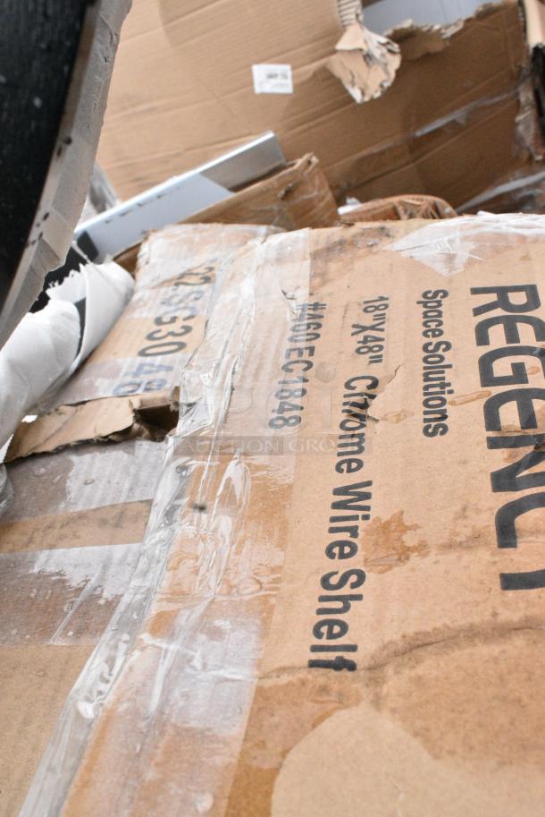 8 BRAND NEW SCRATCH AND DENT! Items Including 600DIIB1812 Regency 18" x 12" Stainless Steel Drop-In Ice Bin, 600SRT3048S Regency 30" x 48" 16-Gauge Type 304 Stainless Steel Sorting Table, 522SG3048 Steelton 30" x 48" 18-Gauge Stainless Steel Equipment Stand with Undershelf and Galvanized Legs, Chair. 8 Times Your Bid! May Be Missing Pieces. - Image 8 of 11
