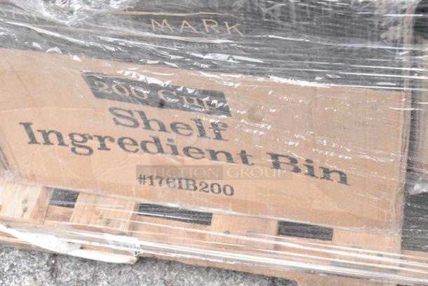 24 BRAND NEW SCRATCH AND DENT! Items Including 176IB200 Baker's Lane 12.6 Gallon / 200 Cup Shelf Ingredient Bin with Flip Lid, Label Sheet, and Scoop, Libbey 3282VCP37 Cidra 13 oz. Customizable Rocks / Double Old Fashioned Glass, 456302 Carlisle 2.9 oz. White SAN Plastic Creamer - 36/Case, 164TS1800 Lancaster Table & Seating 18" Cast Iron Table Base Spider. 24 Times Your Bid! May Be Missing Pieces. - Image 3 of 14