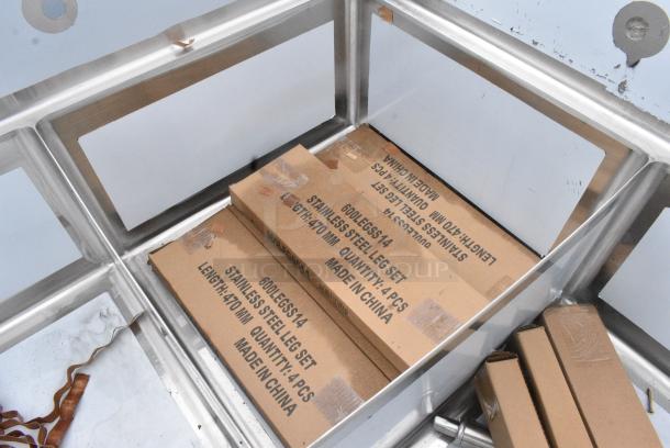 BRAND NEW SCRATCH AND DENT! Regency 600S3242424C Stainless Steel Commercial L Shaped 3 Bay Sink w/ Dual Drain Boards. Bays 24x24x14. Drain Boards 22x25 - Image 5 of 8