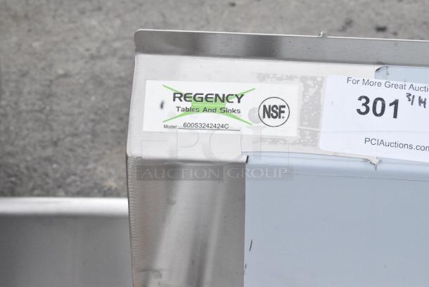 BRAND NEW SCRATCH AND DENT! Regency 600S3242424C Stainless Steel Commercial L Shaped 3 Bay Sink w/ Dual Drain Boards. Bays 24x24x14. Drain Boards 22x25 - Image 8 of 8