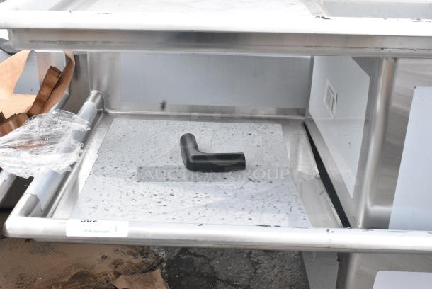 BRAND NEW SCRATCH AND DENT! Regency 600S3242424C Stainless Steel Commercial L Shaped 3 Bay Sink w/ Dual Drain Boards. Bays 24x24x14. Drain Boards 22x25 - Image 5 of 6