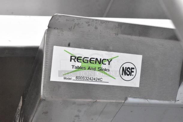 BRAND NEW SCRATCH AND DENT! Regency 600S3242424C Stainless Steel Commercial L Shaped 3 Bay Sink w/ Dual Drain Boards. Bays 24x24x14. Drain Boards 22x25 - Image 6 of 6