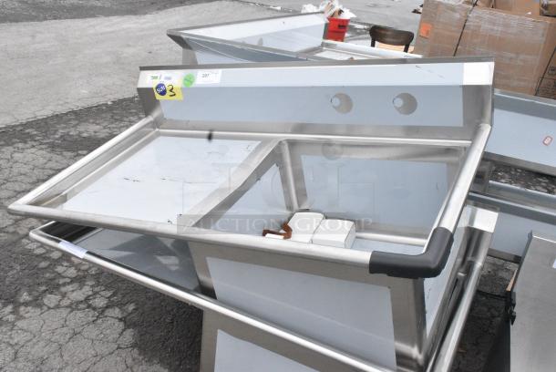 BRAND NEW SCRATCH AND DENT! Regency 600S1242424L Stainless Steel Single Bay Sink w/ Left Side Drain Board. No Legs. - Image 2 of 6
