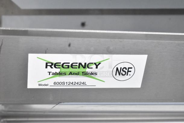 BRAND NEW SCRATCH AND DENT! Regency 600S1242424L Stainless Steel Single Bay Sink w/ Left Side Drain Board. No Legs. - Image 6 of 6