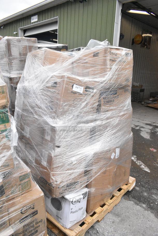 26 BRAND NEW SCRATCH AND DENT! Items Including 347BP9BL Choice 9" Blue Plastic Plate - 500/Case, 612FFL1230 Choice Foil Steam Table Pan Lid - Full Size - 50/Case, 500TW7 Choice 7 oz. Translucent Thin Wall Plastic Cold Cup - 2500/Case, Choice 12 oz. White Double Poly-Coated Paper Food Cup - 1000/Case 760SOUP12WB, 394345XL Noble NexGen Powder-Free Disposable Black Hybrid 3 Mil Thick Gloves - Extra Large - 1000/Case. 26 Times Your Bid! - Image 3 of 11