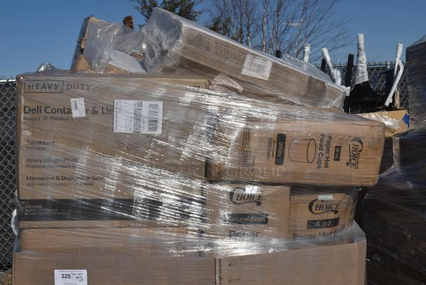 15 BRAND NEW! Boxes Including Two 176IB200 BIN INGREDIENT 200 CUPS NSF, 12 GALLON BAKER'S MARK, 500MF993B1C Choice 9" x 9" x 3" 1-Compartment Microwaveable Black Mineral-Filled Plastic Hinged Take-Out Container - 150/Case,128HD32COMBO Deli Container & Lid, Choice 16 oz. White Double Poly-Coated Paper Food Cup - 500/Case 760SOUP16WB, 245CB12 12X12X2 White Customizable Corrugated Plain Pizza Box 50/Bundle. 15 Times Your Bid! - Image 2 of 11