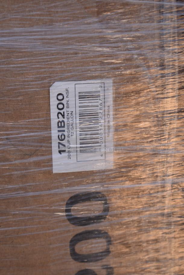 15 BRAND NEW! Boxes Including Two 176IB200 BIN INGREDIENT 200 CUPS NSF, 12 GALLON BAKER'S MARK, 500MF993B1C Choice 9" x 9" x 3" 1-Compartment Microwaveable Black Mineral-Filled Plastic Hinged Take-Out Container - 150/Case,128HD32COMBO Deli Container & Lid, Choice 16 oz. White Double Poly-Coated Paper Food Cup - 500/Case 760SOUP16WB, 245CB12 12X12X2 White Customizable Corrugated Plain Pizza Box 50/Bundle. 15 Times Your Bid! - Image 6 of 11